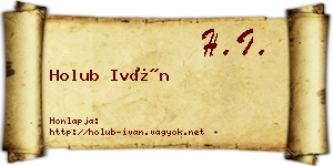 Holub Iván névjegykártya