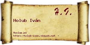 Holub Iván névjegykártya